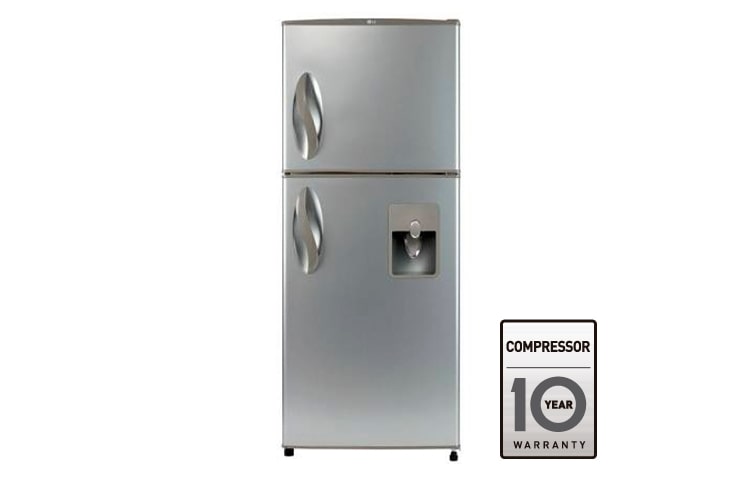 Vista frontal de Nevera no frost, 334lts, manija tipo tulipan, platinum silver 2 GM-C402QLDC