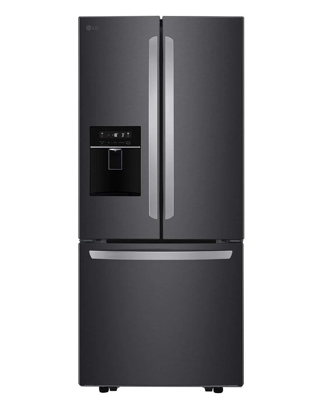 Refrigerador LG GM65BPP de dos puertas y cajón inferior, equipado con alimentos frescos, ofrece amplio espacio y organización diaria.