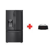 Vista frontal del refrigerador con vista frontal de 30 grados xboom