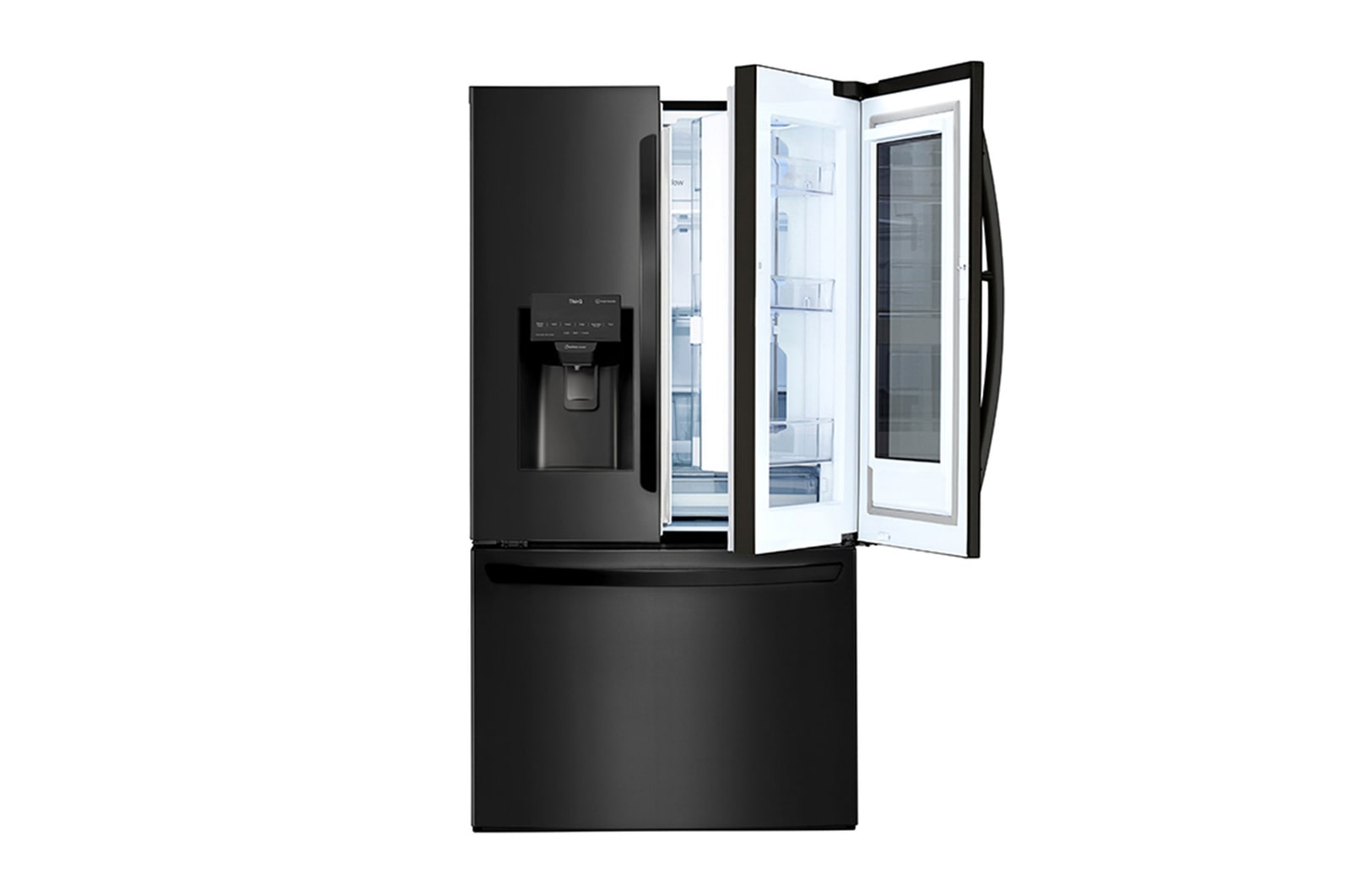 Nevecón LG GM78SXT InstaView puerta derecha abierta doble interior vacío