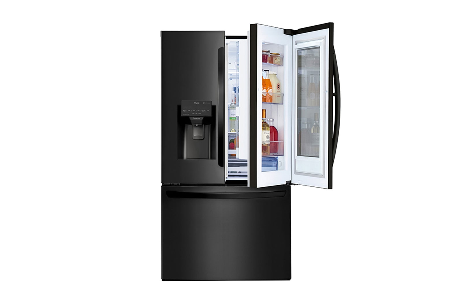 Nevecón LG GM78SXT InstaView puerta derecha abierta doble interior lleno