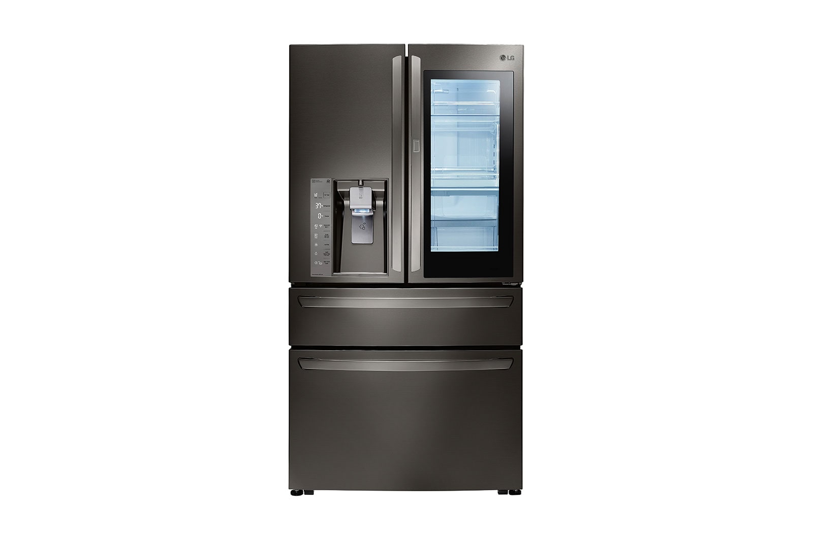 LG InstaView Door-in-Door™ de 895 LTS Nevecón Tipo Europeo acabado Black Steel con Inverter Linear Compressor, GM84SXD