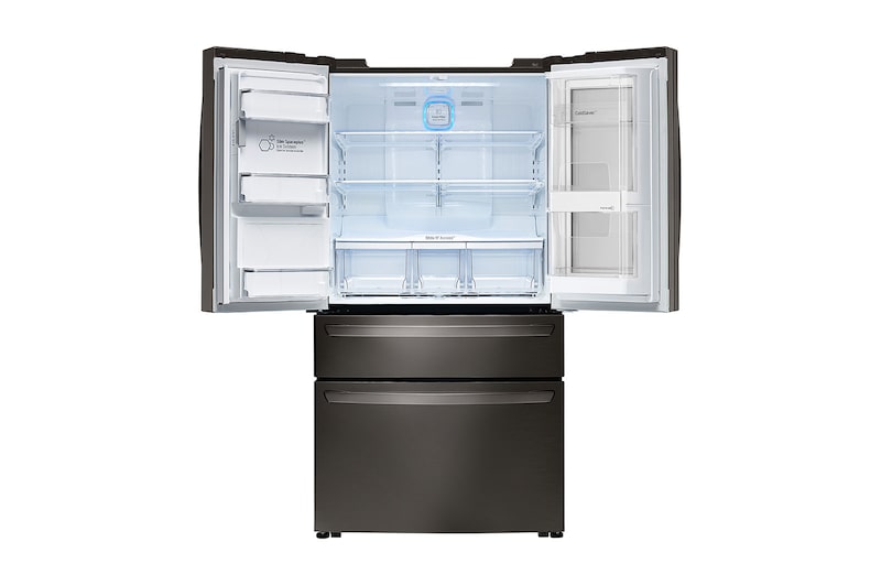 LG InstaView Door-in-Door™ de 895 LTS Nevecón Tipo Europeo acabado Black Steel con Inverter Linear Compressor, GM84SXD