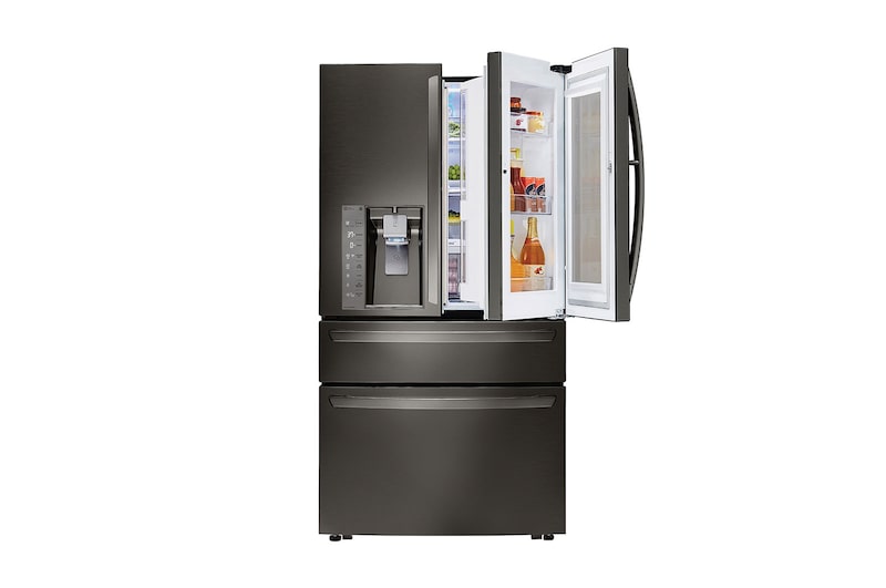 LG InstaView Door-in-Door™ de 895 LTS Nevecón Tipo Europeo acabado Black Steel con Inverter Linear Compressor, GM84SXD