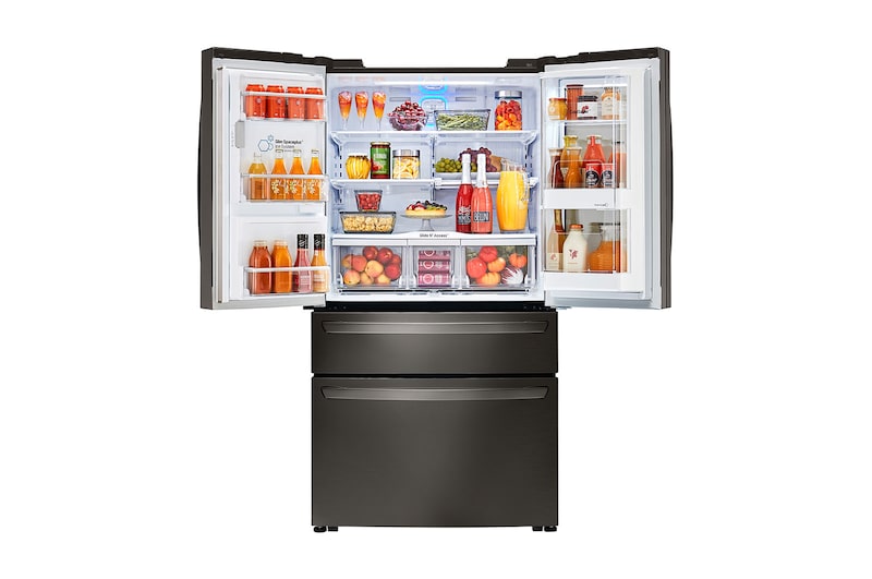 LG InstaView Door-in-Door™ de 895 LTS Nevecón Tipo Europeo acabado Black Steel con Inverter Linear Compressor, GM84SXD