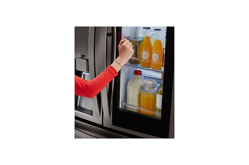 LG InstaView Door-in-Door™ de 895 LTS Nevecón Tipo Europeo acabado Black Steel con Inverter Linear Compressor, GM84SXD