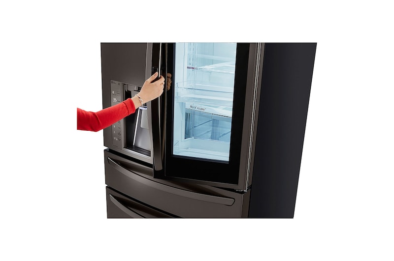 LG InstaView Door-in-Door™ de 895 LTS Nevecón Tipo Europeo acabado Black Steel con Inverter Linear Compressor, GM84SXD