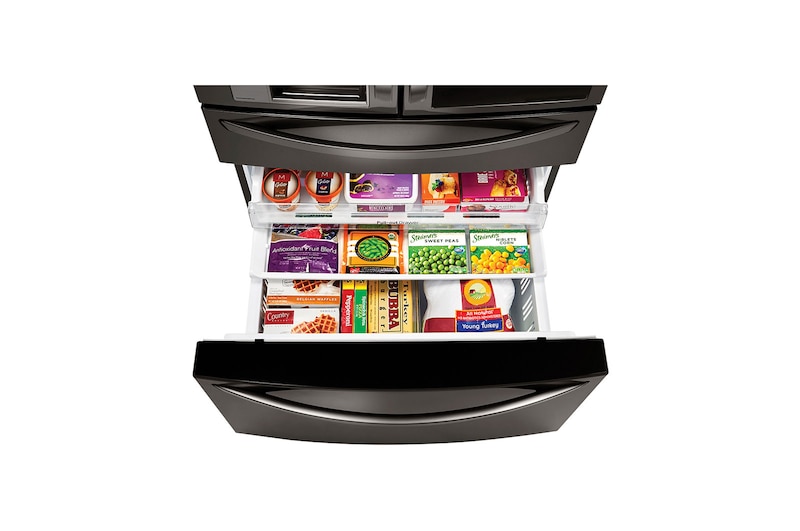 LG InstaView Door-in-Door™ de 895 LTS Nevecón Tipo Europeo acabado Black Steel con Inverter Linear Compressor, GM84SXD