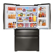 LG InstaView Door-in-Door™ de 895 LTS Nevecón Tipo Europeo acabado Black Steel con Inverter Linear Compressor, GM84SXD