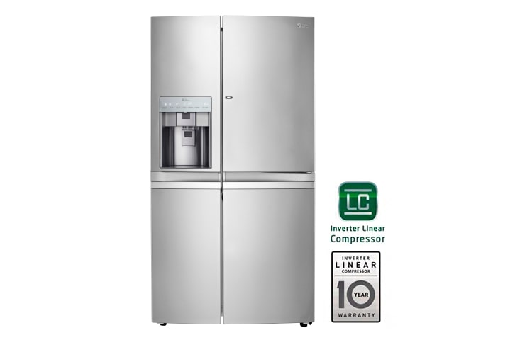 Vista frontal de Nevecon, No Frost, 667 Lts, Door-in-Door™, Noble Steel GR-J257WSBN