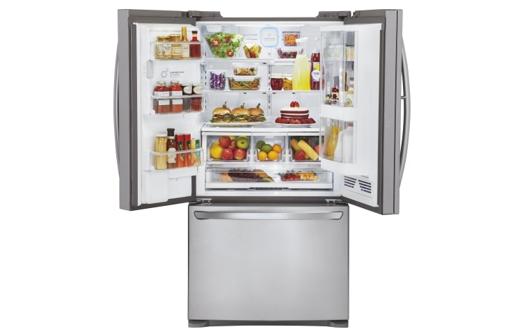 LG Nevecon tipo europeo, No Frost, 880Lts, Door-in-Door™, Linear Compressor, Acero inoxidable, GR-J318LSJ