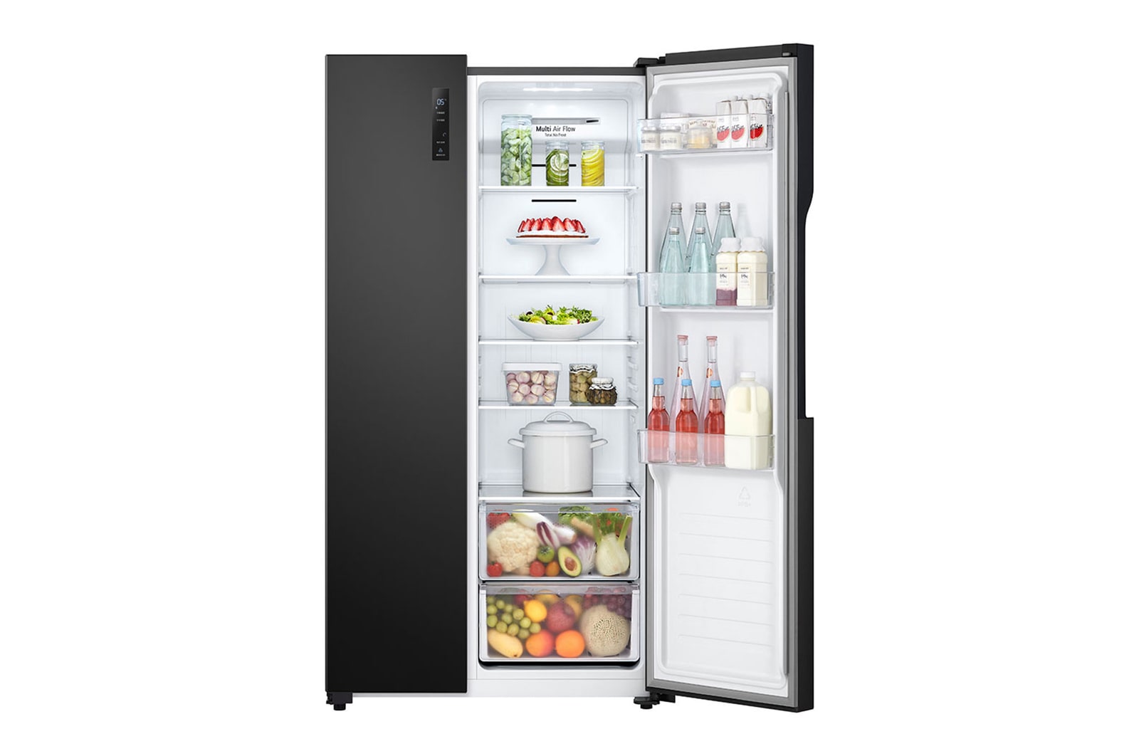 LG Nevecón SxS LG 519 lts Multi Air Flow Negro, GS51MPD