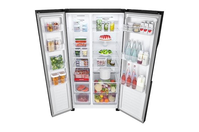 LG Nevecon LG Side by Side 519L Negro Disp. agua Multi Air Flow, GS51MPD