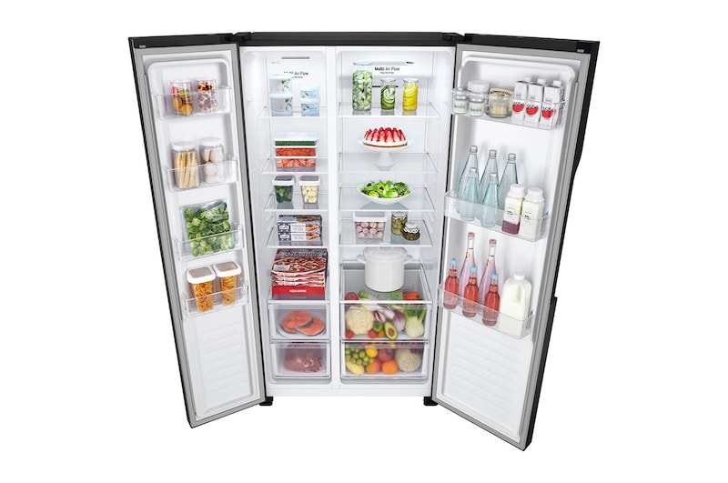 LG Nevecon LG Side by Side 519L Negro, Multi Air Flow, GS51MPD