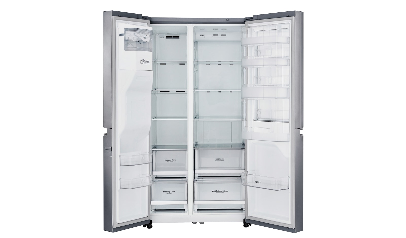 LG Nevecón  Door-in-Door®, Side by Side capacidad 668 LTS, Acabado Platinum silver, Inverter Lineal Compressor, GS65SDP1