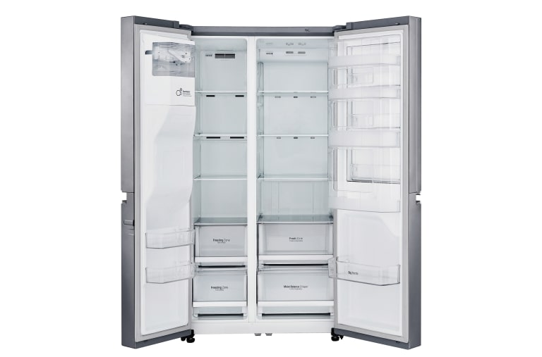 LG Nevecón  Door-in-Door®, Side by Side capacidad 668 LTS, Acabado Platinum silver, Inverter Lineal Compressor, GS65SDP1