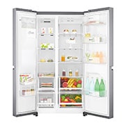 LG Nevecón Side by Side capacidad 668 LTS, No frost, Acabado Platinum silver, Inverter Lineal Compressor, GS65SPP1