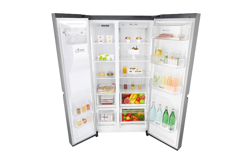 LG Nevecón Side by Side capacidad 668 LTS, No frost, Acabado Platinum silver, Inverter Lineal Compressor, GS65SPP1