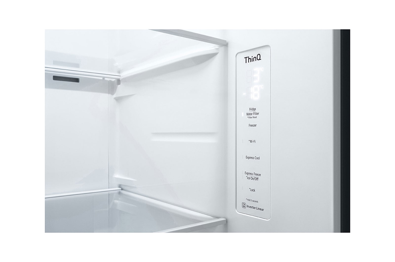 Nevecón LG LS66SGP, vista del compartimiento de la nevera.