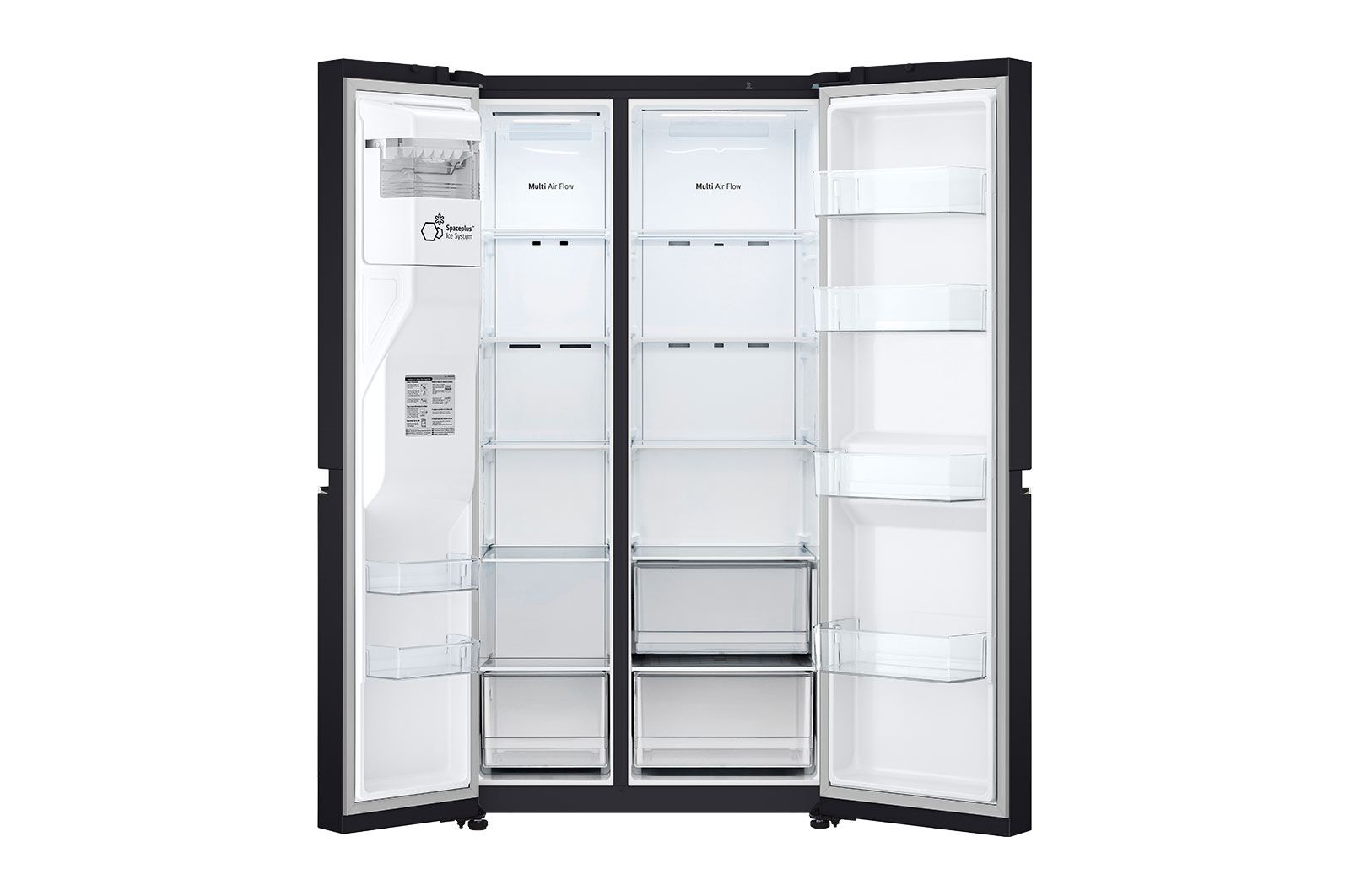LG Nevecón LG Side by Side Color Western Black Capacidad Total Almacenamiento 637 Litros, GS66SPV