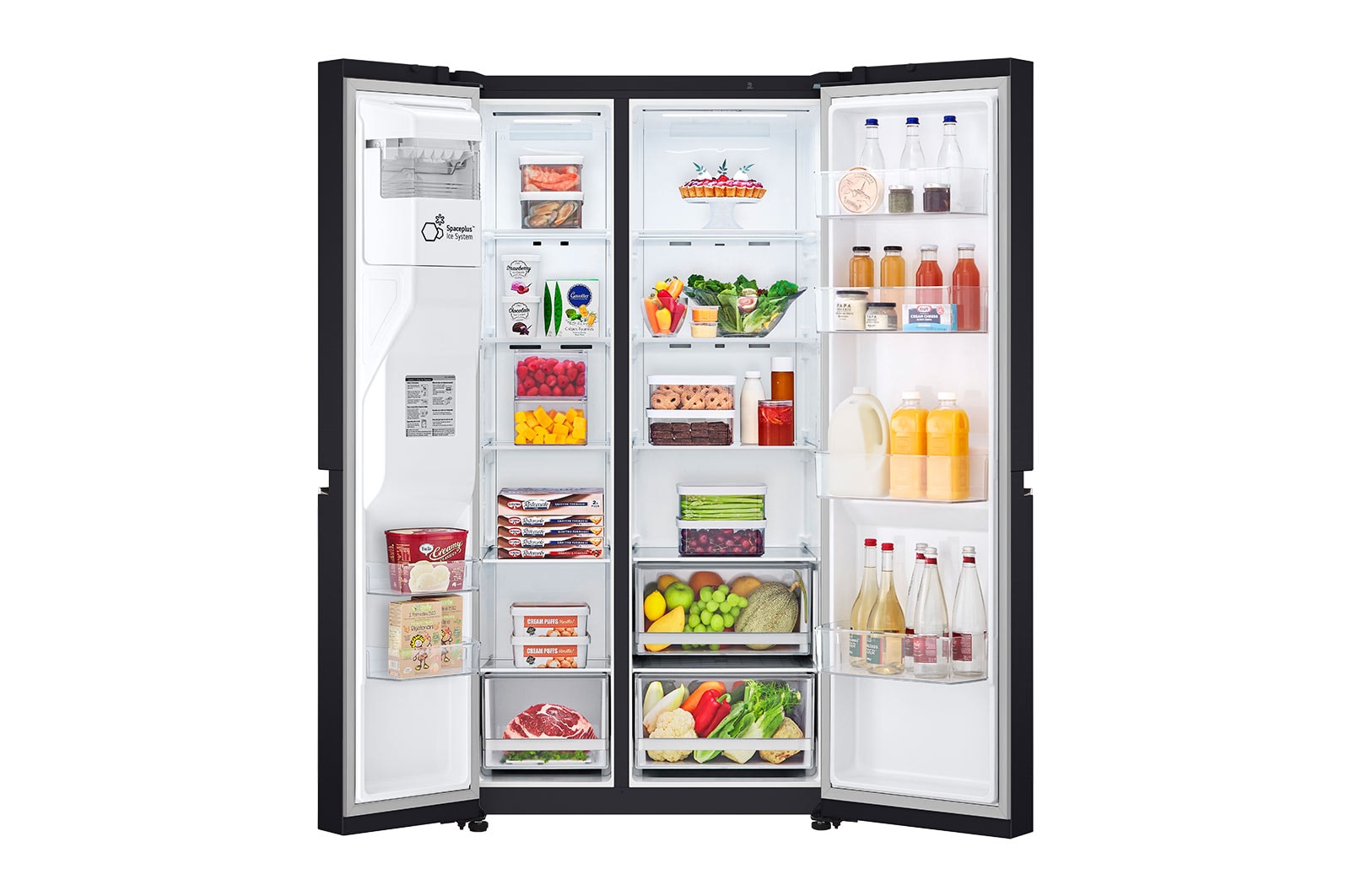 LG Nevecón LG Side by Side Color Western Black Capacidad Total Almacenamiento 637 Litros, GS66SPV