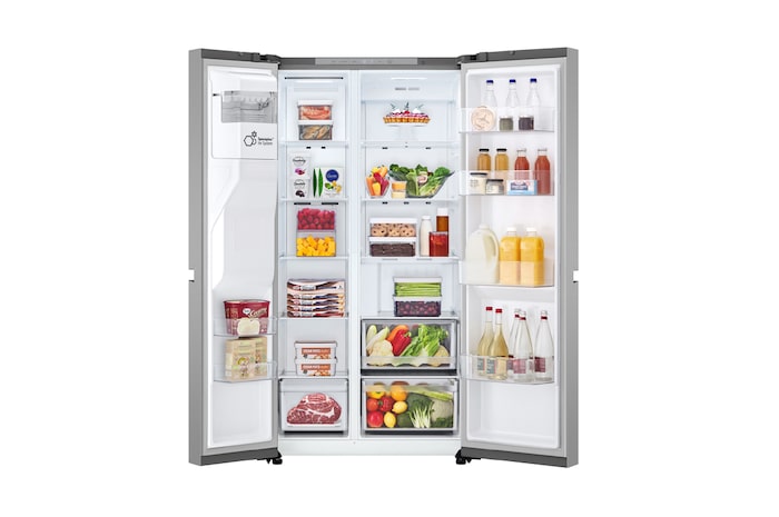 Door open view with food