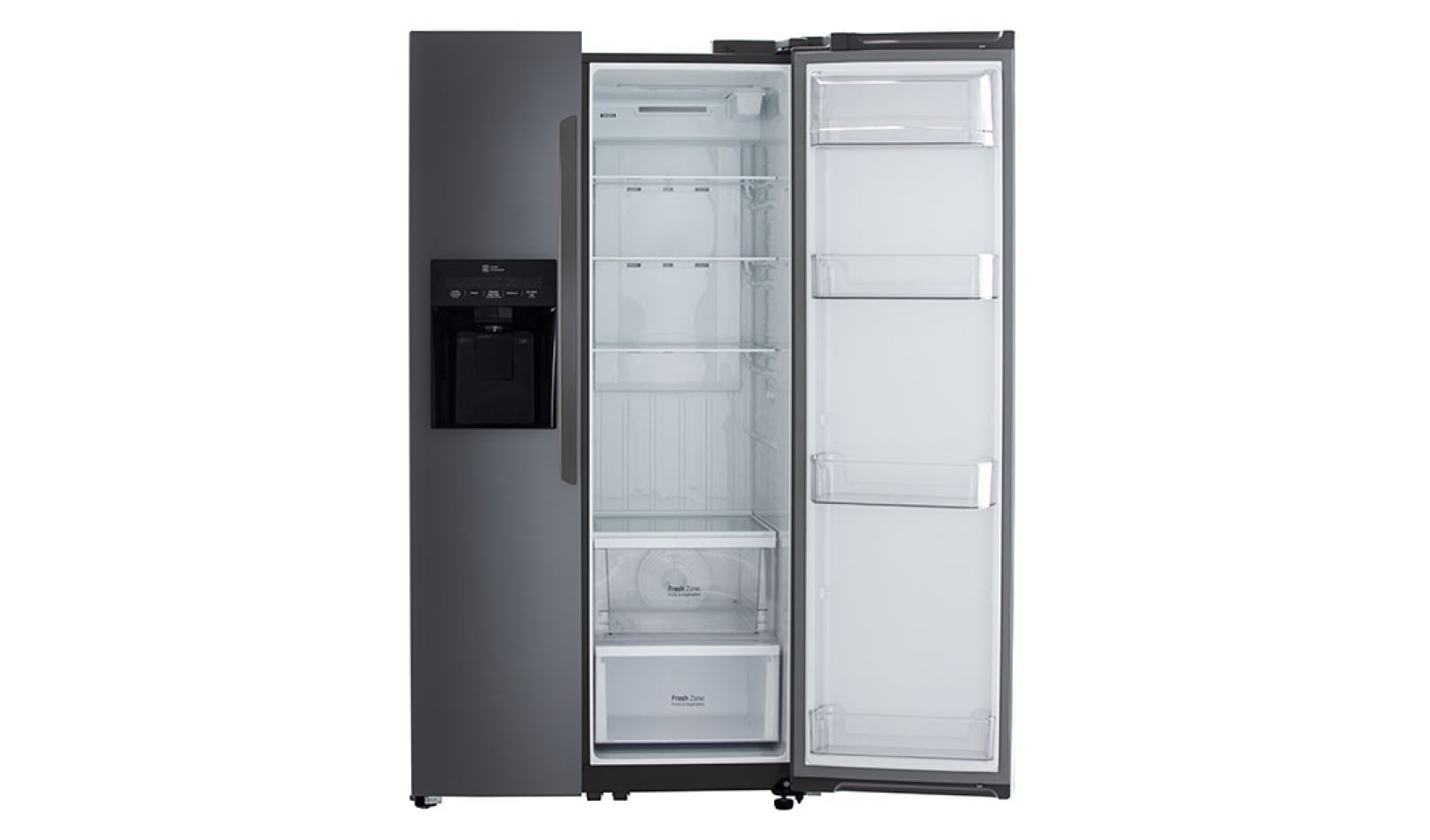 LG Nevecón Side by Side, capacidad 792 LTS, No frost, Acabado Graphite Steel, Inverter Lineal Compressor, GS73SGG