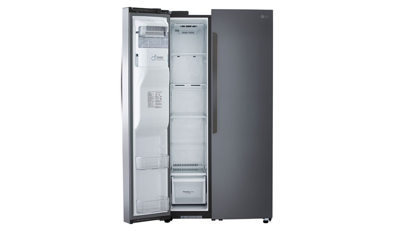 LG Nevecón Side by Side, capacidad 792 LTS, No frost, Acabado Graphite Steel, Inverter Lineal Compressor, GS73SGG