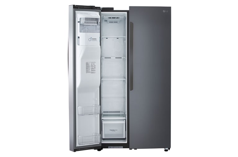 LG Nevecón Side by Side, capacidad 792 LTS, No frost, Acabado Graphite Steel, Inverter Lineal Compressor, GS73SGG