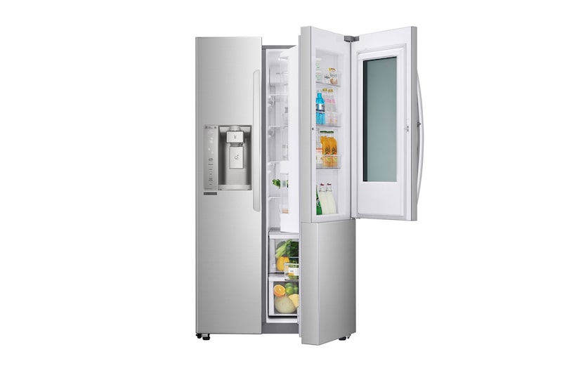 LG Nevecón LG InstaView Door-in-Door™, Side by Side, capacidad de 798 LTS, Inverter Linear Compressor, GS74SXS