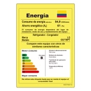 Consumo energético de nevecón LG GS77BPT