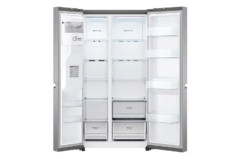 LG Nevecon LG Side by Side 769L Plata Disp. de agua e hielo , GS77SPP