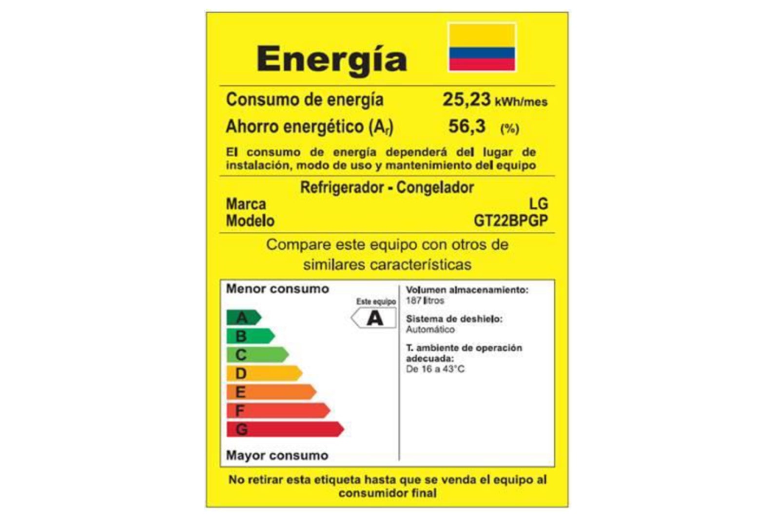 LG Nevera Top Mount de 205 LTS, No frost, Acabado Platinum silver, Inverter Linear Compressor, GT22BPGP