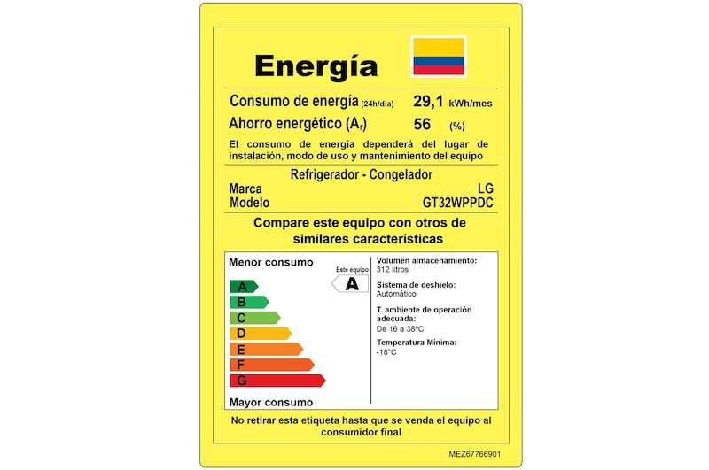 LG Nevera Top Mount Tecnología Door Cooling, capacidad 333 lts, acabado Platinum Silver 3, GT32WPPDC