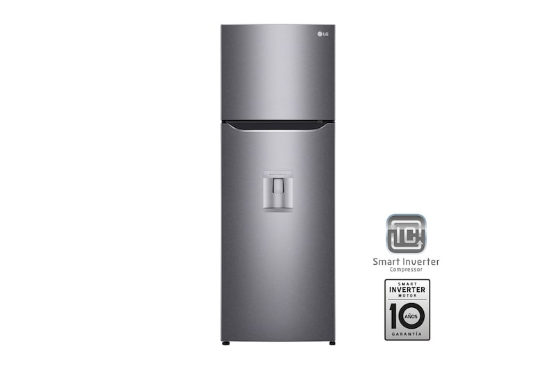 LG Nevera Top Mount, Tecnología Moist Balance Crisper, capacidad 312 lts, acabado Platinum Silver 3, GT32WPPKT