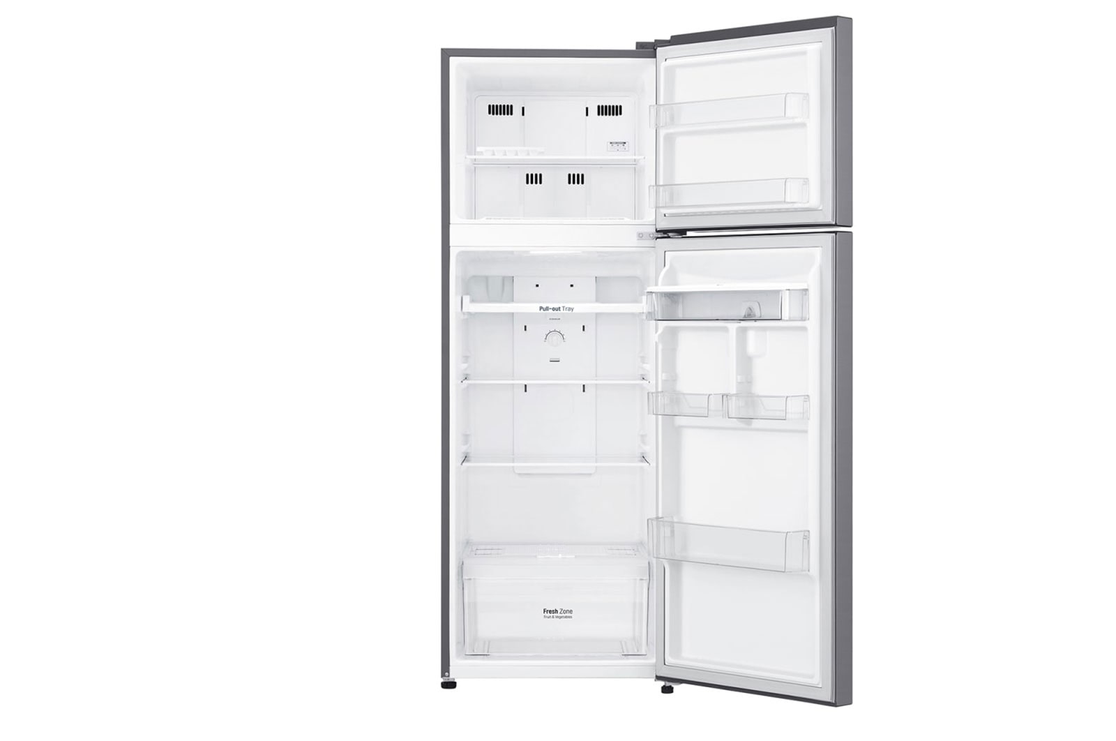 LG Nevera Top Mount, Tecnología Moist Balance Crisper, capacidad 312 lts, acabado Platinum Silver 3, GT32WPPKT