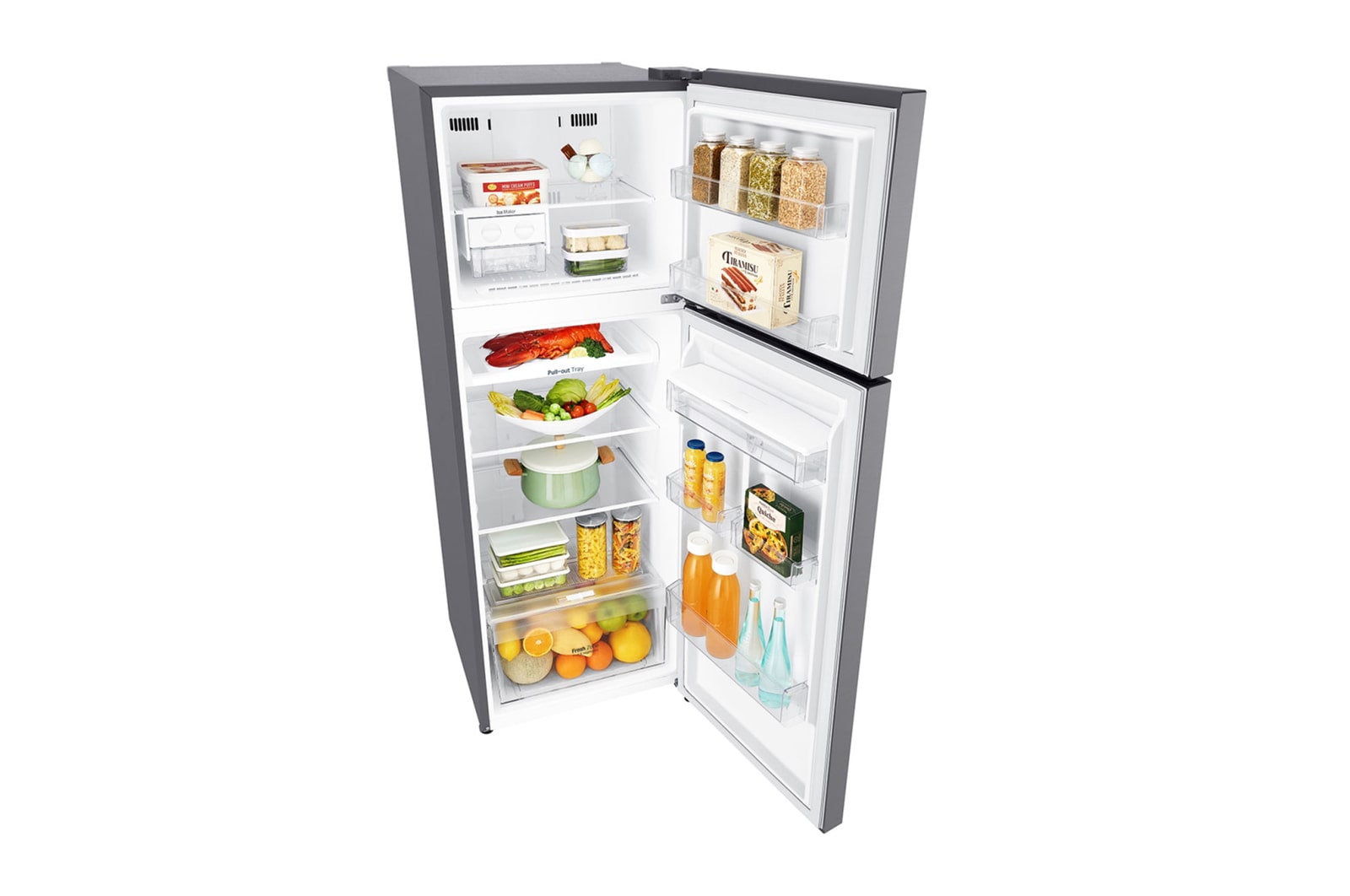 LG Nevera Top Mount, Tecnología Door Cooling™ de 410 LTS, No frost, Acabado Platinum silver, Inverter Compressor, GT39WPPDC