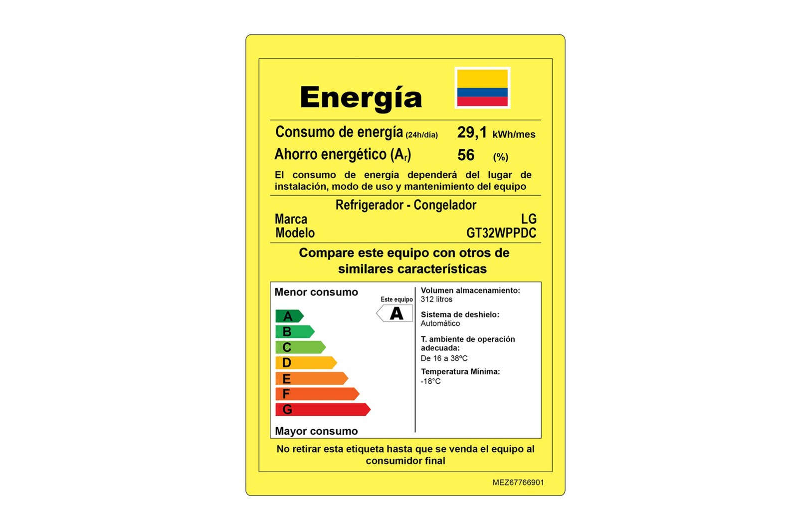 LG Nevera Top Mount, Tecnología Door Cooling™ de 410 LTS, No frost, Acabado Platinum silver, Inverter Compressor, GT39WPPDC