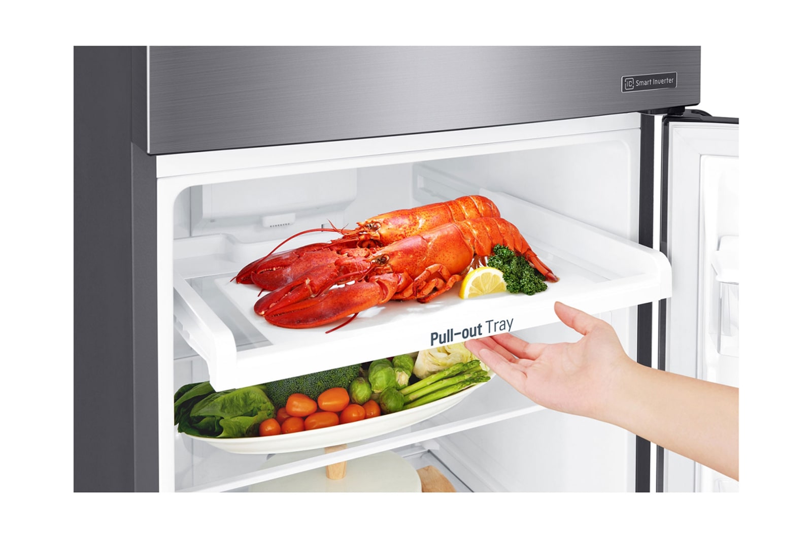 LG Nevera Top Mount, Tecnología Door Cooling™ de 410 LTS, No frost, Acabado Platinum silver, Inverter Compressor, GT39WPPDC
