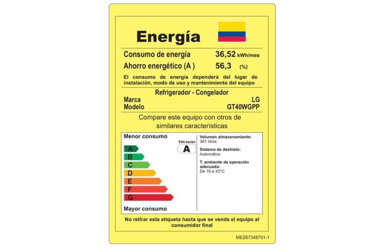 LG Nevera Top Mount de 394 LTS, No frost, Acabado Platinum silver, Dispensador de agua y Compresor Smart Inverter, GT40WGPP