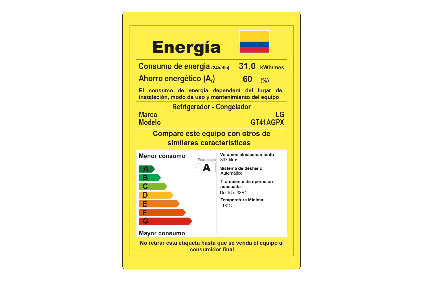 LG Refrigerador Top Freezer 397 Litros | Smart Inverter Compressor, GT41AGPX