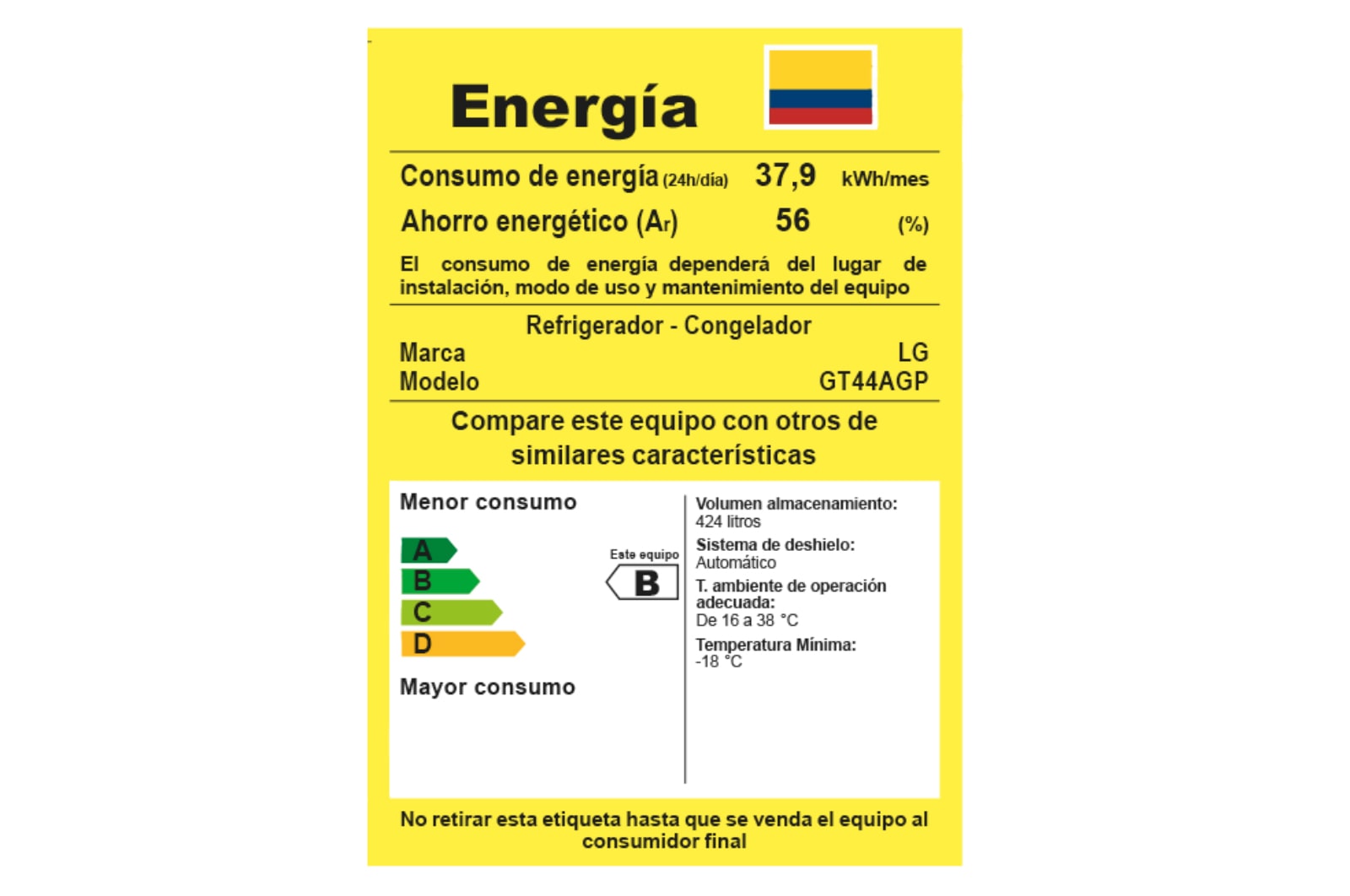 LG Nevera Top Freezer 424L con Door Cooling, Múltiple Flujo de aire y diagnóstico inteligente, GT44AGP