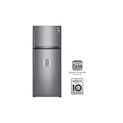 Vista frontal de Nevera Top Mount Teconologia Door Cooling™, capacidad 438 LTS, No frost, Acabado Platinum silver, Filtro Hygiene Fresh&#43;®, Smart Inverter GT44SGP