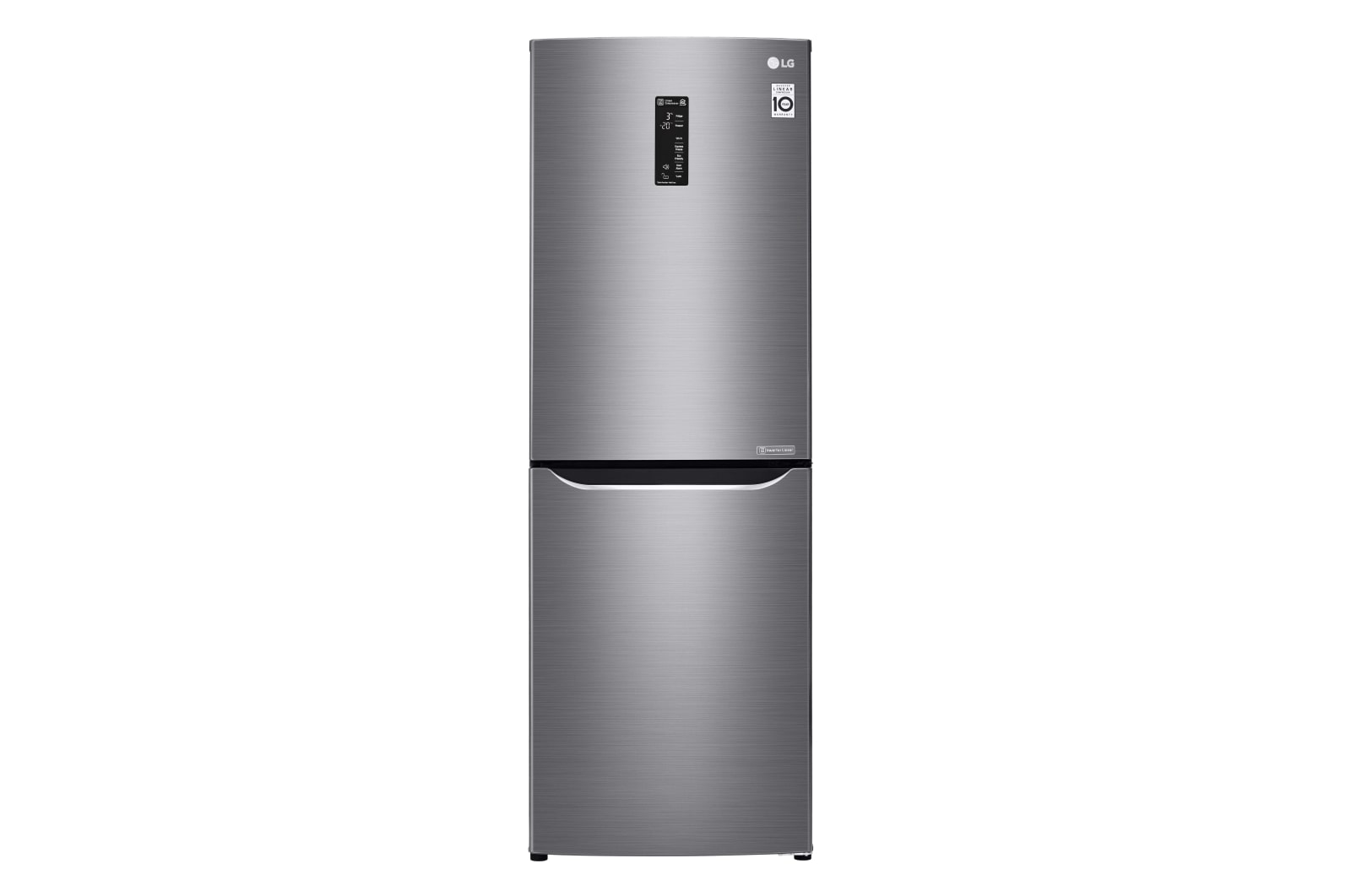 Vista frontal de Nevera LG  Bottom Freezer, capacidad  312 LTS Inverter linear compressor LB31MPP