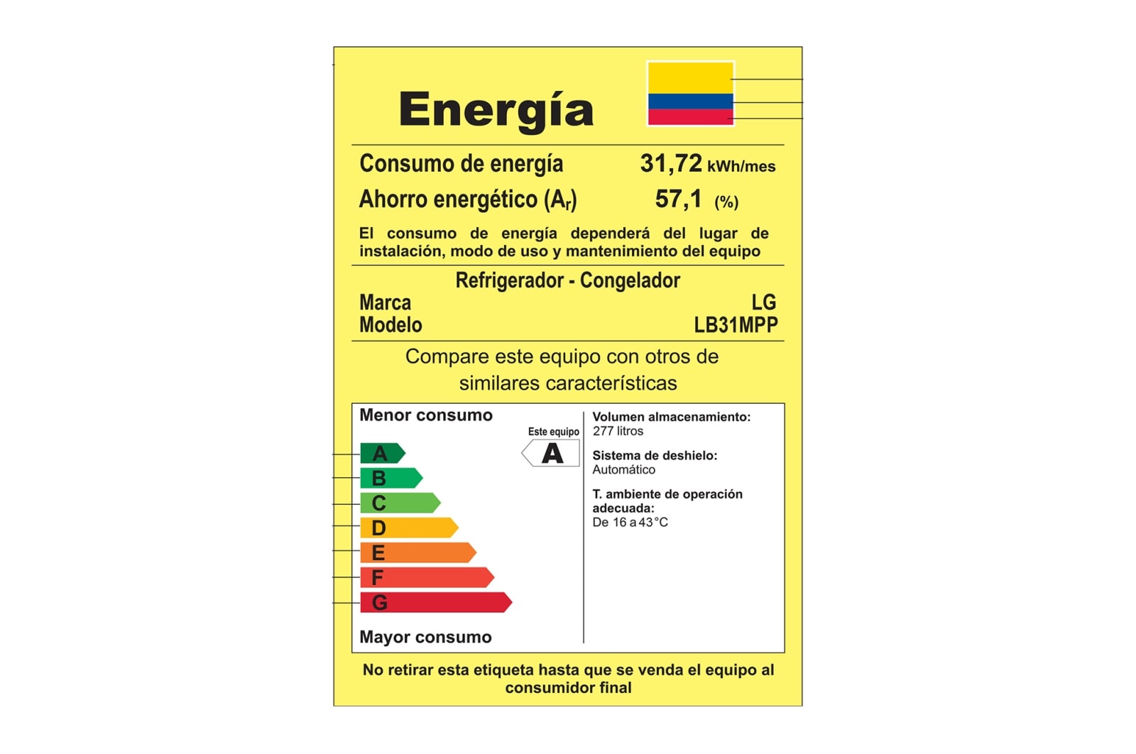 LG Nevera LG  Bottom Freezer, capacidad  312 LTS Inverter linear compressor, LB31MPP