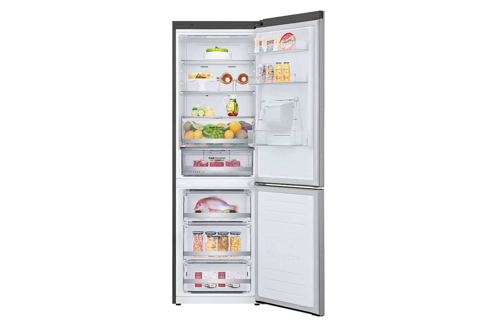 LG Nevera LG Bottom Freezer, capacidad 373 LTS, Linear Door Cooling, Inverter linear compressor, LB37SPP