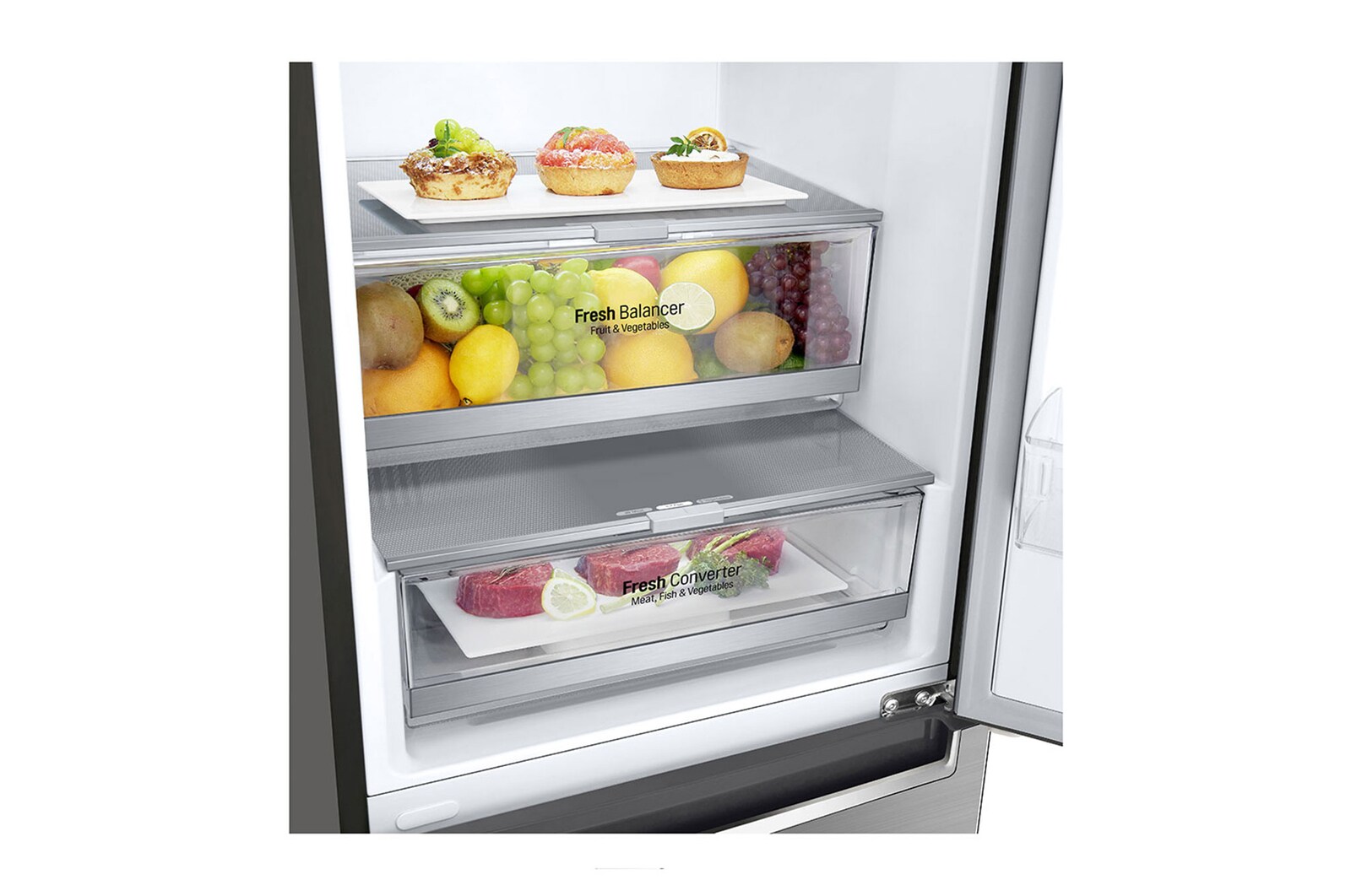 LG Nevera LG Bottom Freezer, capacidad 373 LTS, Linear Door Cooling, Inverter linear compressor, LB37SPP