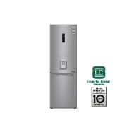 Vista frontal de Nevera LG Bottom Freezer, capacidad 373 LTS, Linear Door Cooling, Inverter linear compressor LB37SPP