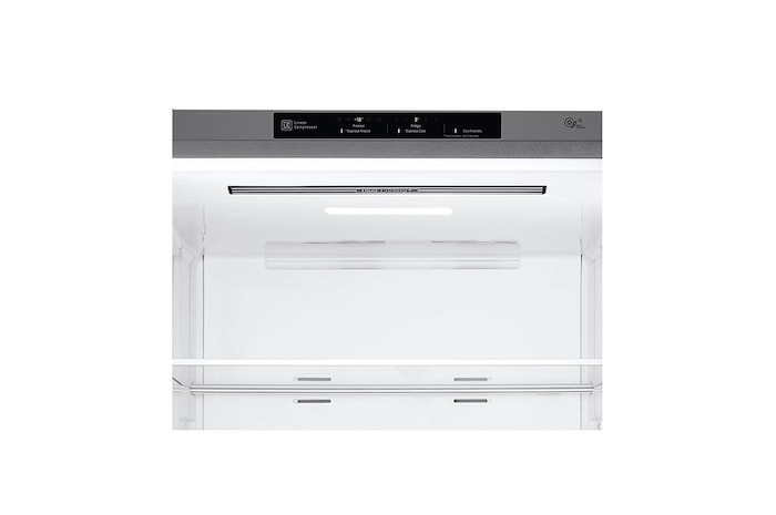 Interior del congelador en nevera LG GB41WPP, organizado.