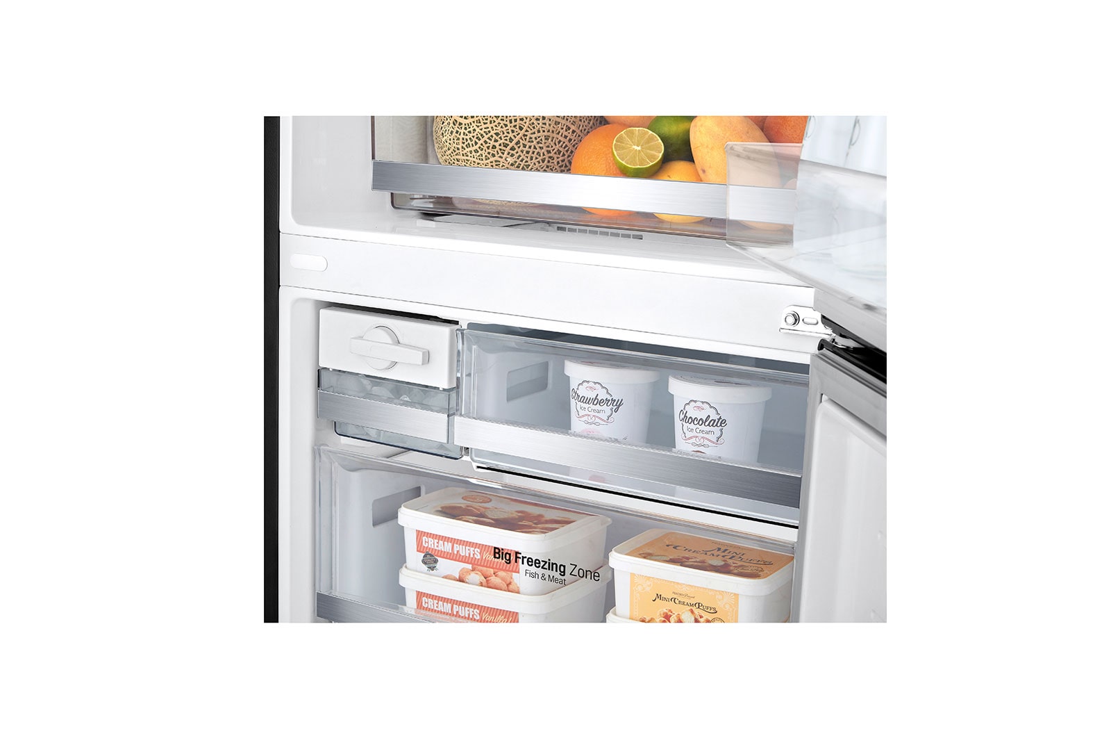 LG Nevera LG Bottom Freezer, 454lts, Tecnología NatureFRESH, Acabado Matte Black Steel, LB41WPT